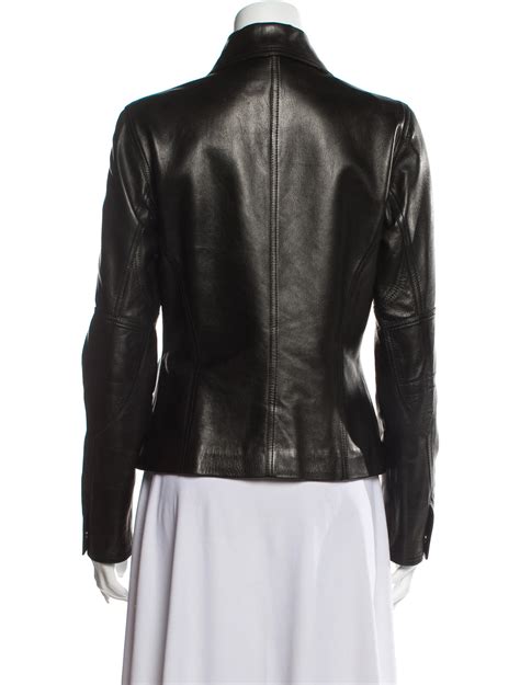 gucci womens jacket leather trim|Gucci leather jacket vintage.